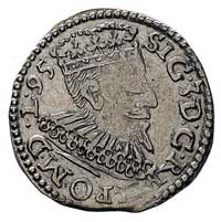trojak 1595, Wschowa, data za głową króla i mały