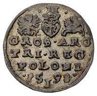 trojak 1598, Lublin, litera L rozdziela datę, ładnie zachowany egzemplarz