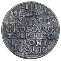 trojak 1601, Kraków, popiersie króla w lewo, ciemna patyna