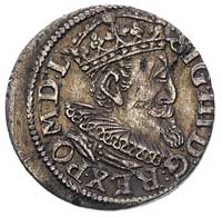 trojak 1619, Ryga, odmiana ze średnią głową król