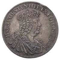 dwuzłotówka (8 groszy) 1753, Lipsk, rzadsza odmiana napisu 8 gr, Merseb. 1777, patyna