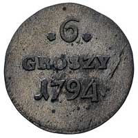 6 groszy 1794, Warszawa, Plage 209, wada blachy,