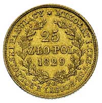 25 złotych 1829, Warszawa, Plage 20, Bitkin 980 (R1), Fr. 110, złoto, 4.87 g