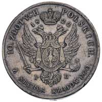10 złotych 1822, Warszawa, Plage 25, Bitkin 821 (R), drobne rysy w tle, patyna