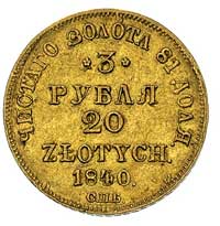 3 ruble = 20 złotych 1840, Petersburg, Plage 311