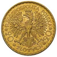 20 złotych 1925, Chrobry, złoto koloru czerwoneg
