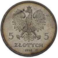 5 złotych 1928, Bruksela, Nike, Parchimowicz 114 b, ładnie zachowane, patyna