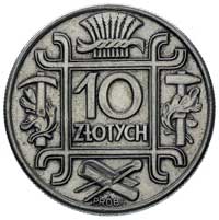 10 złotych 1934, \Klamry, na rewersie wypukły napis PRÓBA