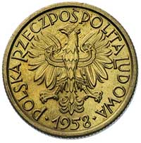 2 złote, 1958, na rewersie wypukły napis PRÓBA, mosiądz, Parchimowicz P-223 a, wybito 100 sztuk