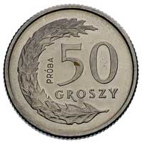 50 groszy 1991, na rewersie wypukły napis PRÓBA, miedzionikiel, Parchimowicz -, nakład nieznany, r..
