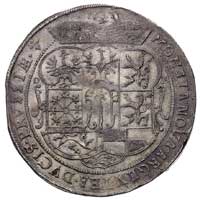 talar 1636 Królewiec, Bahr. 1523, Dav. 6151, moneta wybita lekko pękniętym stemplem, patyna