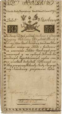10 złotych, 8.06.1794, seria B, Miłczak A2
