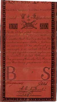 100 złotych 8.06.1794, seria A, Miłczak A5