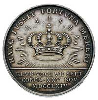 Stanisław August- medal koronacyjny autorstwa T. Pingo 1764 r., Aw: Głowa króla w prawo i napis w ..