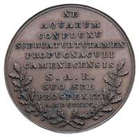 konserwacja twierdzy w Kamieńcu Podolskim-medal autorstwa J. F. Holzhaeussera 1765-66 r, Aw: Popie..