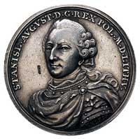 przyznanie praw dysydentom- medal autorstwa J. L. Oexleina 1768 r., Aw: Popiersie króla w zbroi i ..