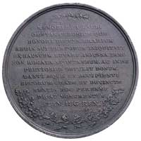 dar Kurlandii dla Rzeczypospolitej- medal autorstwa J. F. Holzhaeussera 1774 r., Aw: Trzy owalne t..