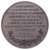dar króla na powiększenie wojska- medal autorstwa J. F. Holzhaeussera 1789, Aw: Popiersie w prawo ..