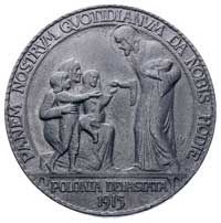 Polonia Devastata- medal autorstwa J. Wysockiego1915 r, Aw: Popiersia kardynała Adama Sapiehy, Hen..