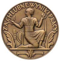 medal za chlubne wyniki pracy- autor nieznany 1926 r., Aw: W wieńcu orzeł państwowy, po bokach R-P..