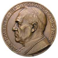 Antoni Laubitz biskup sufragant gnieźnieński- medal autorstwa J. Wysockiego 1935 r., Aw: Popiersie..