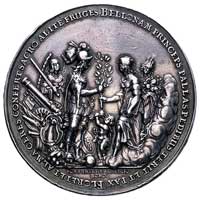 zaślubiny Wilhelma II Orańskiego z Marią Stuart- medal autorstwa Sebastiana Dadlera 1641 r., Aw: M..