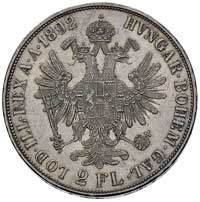 2 guldeny 1892, Aw: Popiersie w prawo i napis, Rw: Orzeł dwugłowy, Herinek 521, Dav. 27