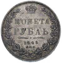 rubel 1849, Petersburg, Bitkin 215, ładna stara patyna