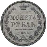 rubel 1854, Petersburg, Bitkin 234, bardzo ładnie zachowany egzemplarz