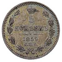 5 kopiejek 1859, Petersburg, Bitkin 164, ładny e