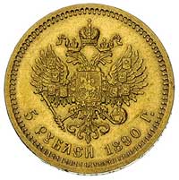 5 rubli 1890, Petersburg, Bitkin 35, Fr. 168, zł