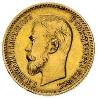 5 rubli 1910, Petersburg, Bitkin 36, Fr. 180, złoto 4.30 g, rzadkie
