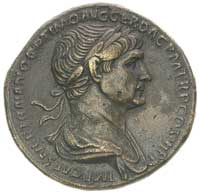 Trajan 98-117, sesterc, Aw: Popiersie w wieńcu w prawo i napis w otoku IMP CAES NER TRAIANO OPTIMO..