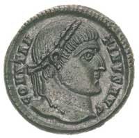 Konstantyn II 337-340, AE-18, Kartagina, Aw: Popiersie w diademie w prawo i napis CONSTANTINVS AVG..