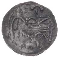 denar około 1195-1200, Aw: Jeździec zwrócony w prawo. Rw: Monogram Petrus, Kop. 229, srebro 0.29 g..