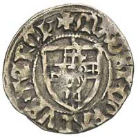 Konrad III von Jungingen 1393-1407, szeląg, mennica Toruń(?), Aw: Tarcza wielkiego mistrza nad nią..