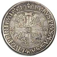 talar 1585, Nagybanya, Aw: Półpostać króla i napis, Rw: Czteropolowa tarcza i napis, H-Cz. 731 (R3..