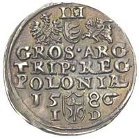 trojak 1586, Olkusz, litery NH na awersie, T. 1.50, ładna patyna
