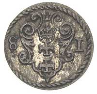 denar 1581, Gdańsk, T. 4, ładna i rzadka moneta, patyna