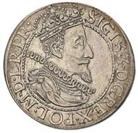 ort 1610, Gdańsk, T. 6, kropka za łapą niedźwiedzia, rzadka i ładnie zachowana moneta z delikatną ..
