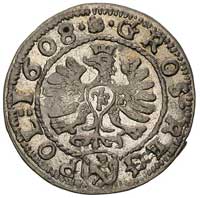 grosz 1608, Kraków, na rewersie napis POL : 1608
