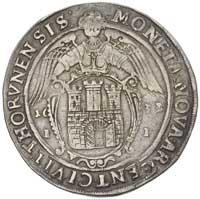 talar 1633, Toruń, Dav. 4374, T. 10, moneta dwukrotnie uderzona stemplem, patyna