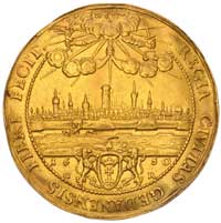 10 dukatów (donatywa) 1650, Gdańsk. Aw: Popiersie króla i napis wokoło IOAN CASIM DG REX POL ET SU..