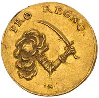 dukat koronacyjny 1697, Drezno, H-Cz. 2600 (R), Fr. 2830, złoto, 3.46 g, moneta wybita z okazji ko..