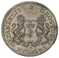 próba trojaka w czystym srebrze 1755, Gdańsk, Merseb. 1802, T. 2, waga 2.12 g, drobna wada blachy,..