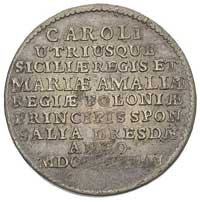 dwugrosz zaślubinowy 1738, Drezno, Merseb. 1827, moneta wybita z okazji zaślubin księżniczki Marii..
