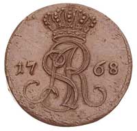 grosz 1768, Warszawa, odmiana z wysoką koroną nad szerokim monogramem królewskim, Plage 96, bardzo..
