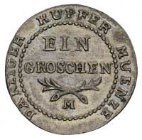 grosz 1809, Gdańsk, odbitka w srebrze, 2.19 g, Plage 48, rzadka i ładnie zachowana moneta