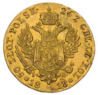50 złotych 1818, Warszawa, Plage 2, Bitkin 805 (R), Fr. 105, złoto, 9.80 g, ładny egzemplarz, patyna