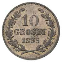 10 groszy 1835, Wiedeń, Plage 295, ładnie zachowane, patyna